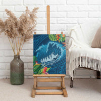 Outrigger Canoe Blue Canvas Wall Art On The Waves LT7 - Polynesian Pride