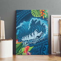 Outrigger Canoe Blue Canvas Wall Art On The Waves LT7 - Polynesian Pride