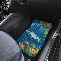 Outrigger Canoe Blue Car Mats On The Waves LT7 - Polynesian Pride
