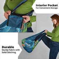 Outrigger Canoe Blue Grocery Bag On The Waves LT7 - Polynesian Pride