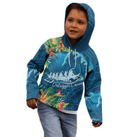 Outrigger Canoe Blue Kid Hoodie On The Waves