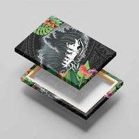Outrigger Canoe Black Canvas Wall Art On The Waves LT7 - Polynesian Pride