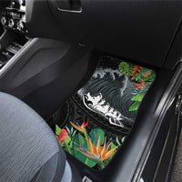 Outrigger Canoe Black Car Mats On The Waves LT7 - Polynesian Pride