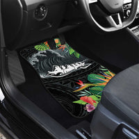 Outrigger Canoe Black Car Mats On The Waves LT7 - Polynesian Pride