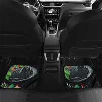 Outrigger Canoe Black Car Mats On The Waves LT7 Set 2pcs - Back Black - Polynesian Pride