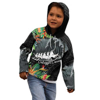 Outrigger Canoe Black Kid Hoodie On The Waves