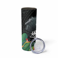 Outrigger Canoe Black Skinny Tumbler On The Waves LT7 - Polynesian Pride