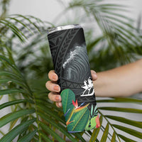 Outrigger Canoe Black Skinny Tumbler On The Waves LT7 - Polynesian Pride