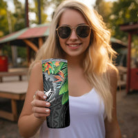 Outrigger Canoe Black Skinny Tumbler On The Waves LT7 - Polynesian Pride