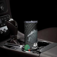 Outrigger Canoe Black Skinny Tumbler On The Waves LT7 - Polynesian Pride