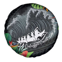Outrigger Canoe Black Spare Tire Cover On The Waves LT7 - Polynesian Pride