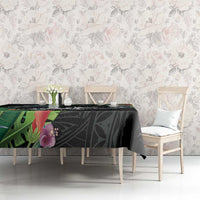 Outrigger Canoe Black Tablecloth On The Waves LT7 - Polynesian Pride