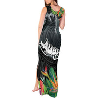 Outrigger Canoe Black Tank Maxi Dress On The Waves LT7 - Polynesian Pride