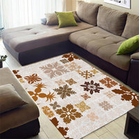 Vintage Hawaii Area Rug Hawaiian Quilt Kapa Mismatch Beige LT7 - Polynesian Pride