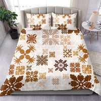 Vintage Hawaii Bedding Set Hawaiian Quilt Kapa Mismatch Beige LT7 - Polynesian Pride