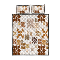 Vintage Hawaii Quilt Bed Set Hawaiian Quilt Kapa Mismatch Beige LT7 Beige - Polynesian Pride