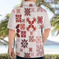 Vintage Hawaii Hawaiian Shirt Hawaiian Quilt Kapa Mismatch Red LT7 - Polynesian Pride