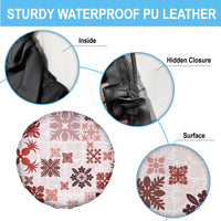 Vintage Hawaii Spare Tire Cover Hawaiian Quilt Kapa Mismatch Red LT7 - Polynesian Pride