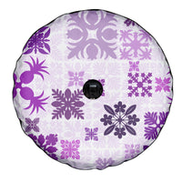 Vintage Hawaii Spare Tire Cover Hawaiian Quilt Kapa Mismatch Purple LT7 - Polynesian Pride