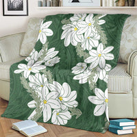 Ia Orana Tahiti Tiare Blanket Sage Green Lei - Polynesian Pride