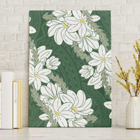 Ia Orana Tahiti Tiare Canvas Wall Art Sage Green Lei - Polynesian Pride