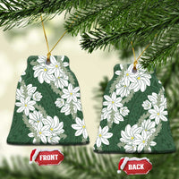 Ia Orana Tahiti Tiare Ceramic Ornament Sage Green Lei LT7 Bell Flake Sage Green - Polynesian Pride