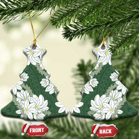 Ia Orana Tahiti Tiare Ceramic Ornament Sage Green Lei LT7 Christmas Tree Sage Green - Polynesian Pride