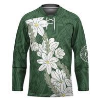 Ia Orana Tahiti Tiare Hockey Jersey Sage Green Lei LT7 Unisex Sage Green - Polynesian Pride
