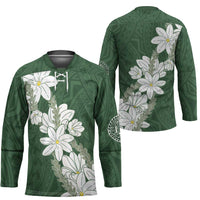 Ia Orana Tahiti Tiare Hockey Jersey Sage Green Lei LT7 - Polynesian Pride