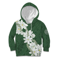Ia Orana Tahiti Tiare Kid Hoodie Sage Green Lei - Polynesian Pride