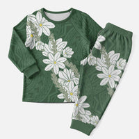 Ia Orana Tahiti Tiare Christmas Pajama Set Sage Green Lei LT7 Men Sage Green - Polynesian Pride