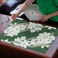 Ia Orana Tahiti Tiare Puzzle Sage Green Lei - Polynesian Pride