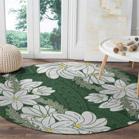 Ia Orana Tahiti Tiare Round Carpet Sage Green Lei - Polynesian Pride