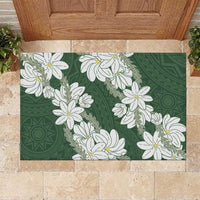 Ia Orana Tahiti Tiare Rubber Doormat Sage Green Lei - Polynesian Pride