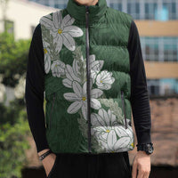 Ia Orana Tahiti Tiare Sleeveless Puffer Jacket Sage Green Lei - Polynesian Pride