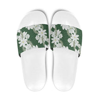 Ia Orana Tahiti Tiare Slide Sandals Sage Green Lei - Polynesian Pride