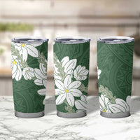 Ia Orana Tahiti Tiare Tumbler Cup Sage Green Lei - Polynesian Pride