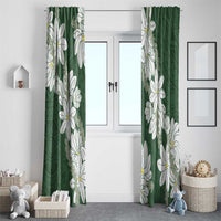 Ia Orana Tahiti Tiare Window Curtain Sage Green Lei - Polynesian Pride