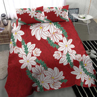 Ia Orana Tahiti Tiare Bedding Set Crimson Lei - Polynesian Pride