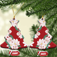 Ia Orana Tahiti Tiare Ceramic Ornament Crimson Lei LT7 Christmas Tree Red - Polynesian Pride