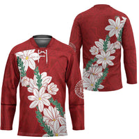 Ia Orana Tahiti Tiare Hockey Jersey Crimson Lei LT7 - Polynesian Pride