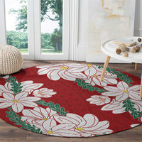 Ia Orana Tahiti Tiare Round Carpet Crimson Lei - Polynesian Pride