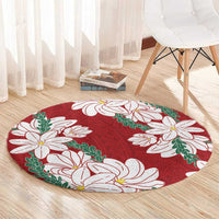 Ia Orana Tahiti Tiare Round Carpet Crimson Lei - Polynesian Pride