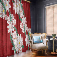 Ia Orana Tahiti Tiare Window Curtain Crimson Lei - Polynesian Pride