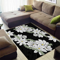 Ia Orana Tahiti Tiare Area Rug Black Lei - Polynesian Pride
