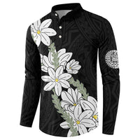 Ia Orana Tahiti Tiare Button Sweatshirt Black Lei LT7 - Polynesian Pride