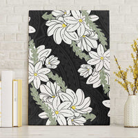 Ia Orana Tahiti Tiare Canvas Wall Art Black Lei LT7 Without Frame Black - Polynesian Pride