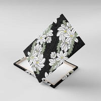 Ia Orana Tahiti Tiare Canvas Wall Art Black Lei LT7 With Frame Black - Polynesian Pride