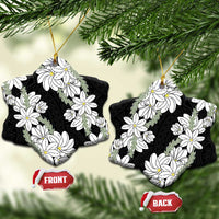 Ia Orana Tahiti Tiare Ceramic Ornament Black Lei LT7 Snow Flake Black - Polynesian Pride