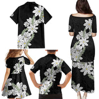 Ia Orana Tahiti Tiare Family Matching Puletasi and Hawaiian Shirt Black Lei - Polynesian Pride
